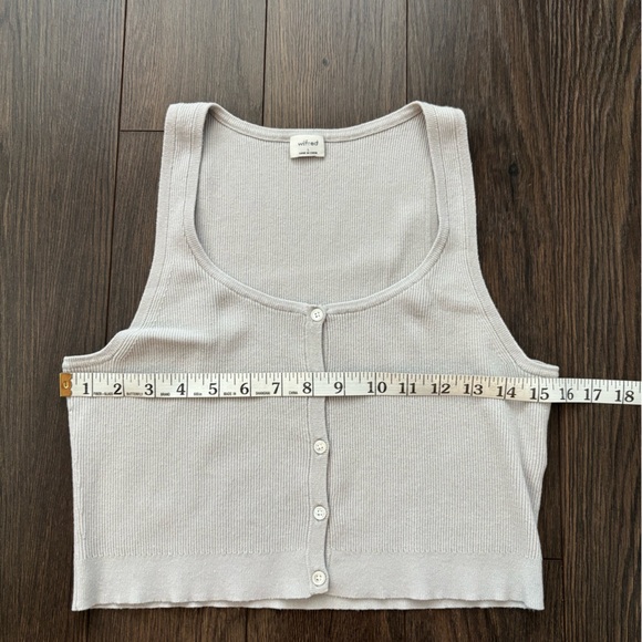 ARITZIA Wilfred Button Front Ribbed Knit Crop Top - Picture 8 of 11
